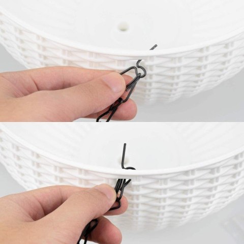 Doniczka wisząca kremowa duża Rattan Design 26 cm ROS10K