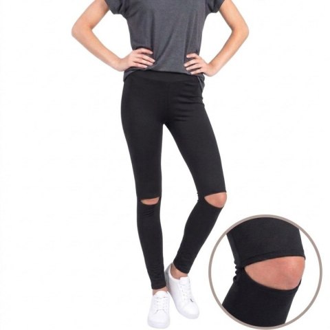 Sportowe Legginsy Fitness Trening Czarne LEG19L