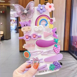Zestaw pakiet 14w1 spinek wsuwek do włosów, dziecięcych VIOLET SP282