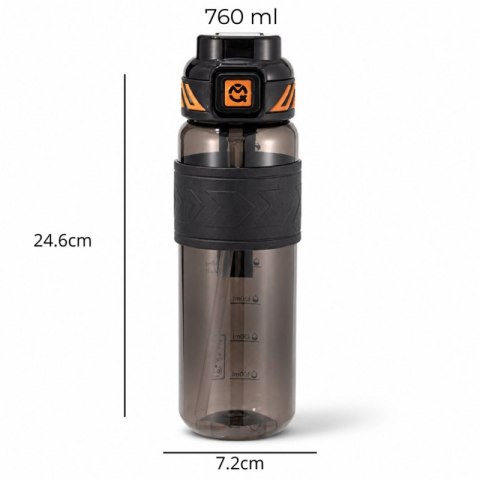 Butelka na wodę, sportowy bidon z miarką 680ML czarny BD64CZ