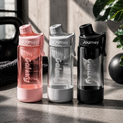 Butelka na wodę z uchwytem, sportowy bidon z miarką 680ML GALAXY szary BD71SZ