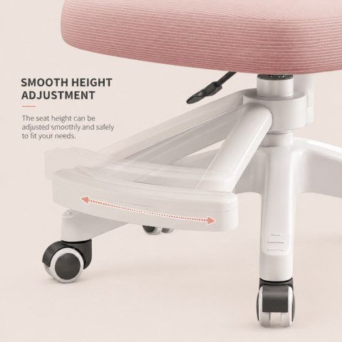 Fotel gamingowy, obrotowy do biurka dziecięcego KIDS LIGHT PINK KO53R