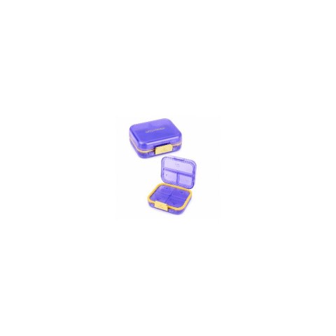 Organizer, kasetka, szkatułka na leki z przegródkami, fioletowa 8x7x3,5cm CB80FIO