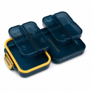 Organizer, kasetka, szkatułka na leki z przegródkami, granatowa 8x7x3,5cm CB80N