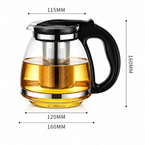 Żaroodporny dzbanek z zaparzaczem i pokrywką 2000 ml - DZ08