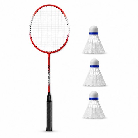 Zestaw do badmintona 2 czerwone paletki +3lotki, zestaw w sportowej torbie AR19CZE