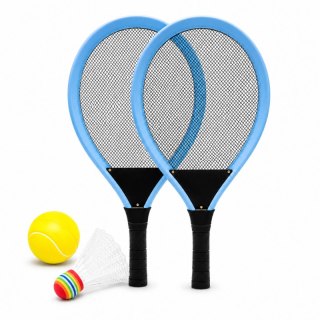 Zestaw rakietek z siateczką do odbijania, tenis badminton, 2 paletki, lotka i piłeczka AR18