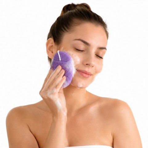 Gąbeczka do mycia twarzy na mokro, delikatny peeling 6,5x11cm 2 szt GB09