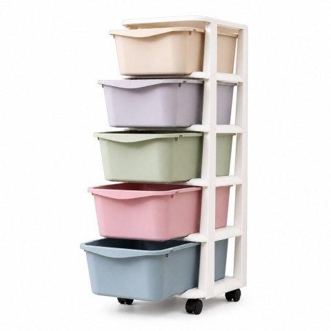 Plastikowy regał na kółkach szafka szuflady szafa 97 x 38 x 37 cm PO10