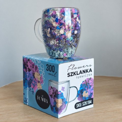 Szklanka termiczna z kwiatami w środku 300ml 1szt SZK194