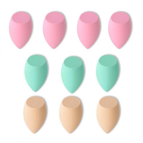 Zestaw 10 szt. miękkich gąbeczek do makijażu, blender PASTEL MINT GB11