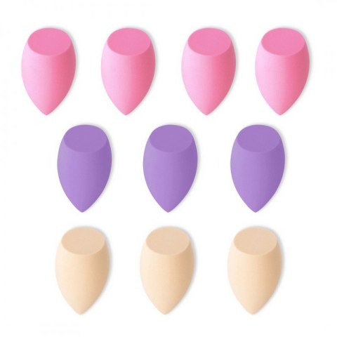 Zestaw 10 szt. miękkich gąbeczek do makijażu, blender PASTEL VIOLET GB12